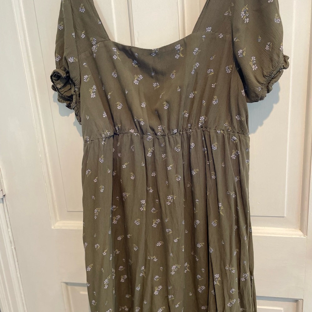 Lovely empire waist dress in green floral
